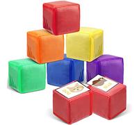 Yilloog 6 dadi tascabili per foto fai da te da 8,9 cm, per scuola, grandi, in schiuma trasparente, set di cubi impilabili a 6 lati, cubi per insegnanti, insegnanti, giocattoli per la scuola (colore
