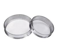 Yilotuce Setaccio da giardino per terreno e pietre, rete in acciaio inox, set di 25 cm e uno 20 cm