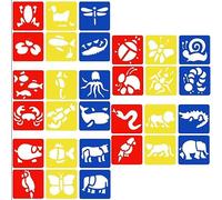 YILPA Set di 5 stencil per bambini, set di stencil per animali, set di stencil per disegno per bambini, 14x15cm, stencil grandi, stencil per disegno riutilizzabili, disegno per bambini di 4-8 anni