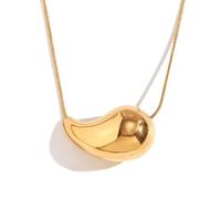 YILUOCD Collana a goccia, impilabile Dupes placcato oro 14 K, collana a catena a serpente, ipoallergenica, con ciondolo a goccia d'acqua, gioiello alla moda, regalo per donne, Metallo, Nessuna pietra