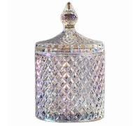 YILUSHENGHUA Vaso di vetro di cristallo colorato con coperchio Barattoli di biscotti di caramelle contenitore di gioielli Barattolo di buffet Contenitori per biscotti Vaso di stoccaggio dell'alimento