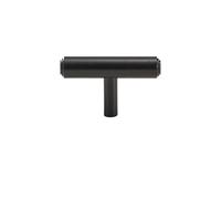 YILWPV 2 Pcs Solid Cabinet Knob Antique Brass T-bar Wardrobe Drawer Door Handle Pull(Black,S)