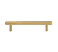 YILWPV 2 Pcs Solid Cabinet Knob Antique Brass T-bar Wardrobe Drawer Door Handle Pull(Gold,L)