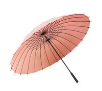 YILWPV 24 Ombrello lungo in osso Grande antipioggia Arcobaleno Asta dritta Riparo manuale Win e pioggia Ombrelli for la casa for uomo donna for Per Golf Viaggio(Pink)