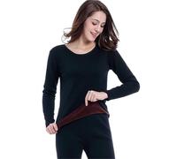 YILWPV Set di Biancheria Intima Termica da Donna Intimo Cotone Super Spesso Mutande Lunghe Casual Pigiama Termico Femminile in Tinta Unita