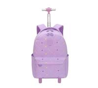 YILWPV Trolley for ragazze della scuola Zaini for la dei bambini con ruote regolabili di grande capacità for media Zaino for libri Per Adolescenti(Purple)
