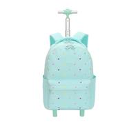 YILWPV Trolley for ragazze della scuola Zaini for la dei bambini con ruote regolabili di grande capacità for media Zaino for libri Per Adolescenti(Green)