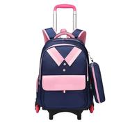 YILWPV Zaini Trolley Cartella con Ruote Zaino Scuola Primaria 6 Multi-Tasche Impermeabile for Ragazzi Ragazze Per Adolescenti
