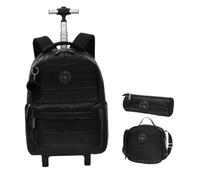 YILWPV Zaino con rotelle for ragazze, studenti, libri, zaino for laptop, trolley for la scuola, borsa da viaggio breve Per Adolescenti(Black)