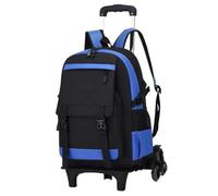 YILWPV Zaino con rotelle Grande Trolley Bag ruote Borsa for laptop scolastico for ragazzi Per Adolescenti(Blue Six wheels)