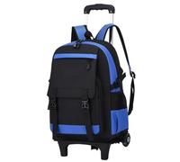 YILWPV Zaino con rotelle Grande Trolley Bag ruote Borsa for laptop scolastico for ragazzi Per Adolescenti(Blue Two wheels)