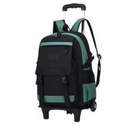 YILWPV Zaino con rotelle Grande Trolley Bag ruote Borsa for laptop scolastico for ragazzi Per Adolescenti(Green Two wheels)