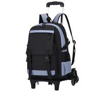YILWPV Zaino con rotelle Grande Trolley Bag ruote Borsa for laptop scolastico for ragazzi Per Adolescenti(Grey Six wheels)