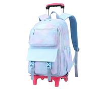 YILWPV Zaino con ruote for ragazze, zaino for la scuola, for dei bambini, for studenti, rotelle Per Adolescenti(2 wheels blue)