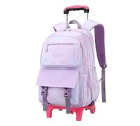 YILWPV Zaino con ruote for ragazze, zaino for la scuola, for dei bambini, for studenti, rotelle Per Adolescenti(2 wheels purple)