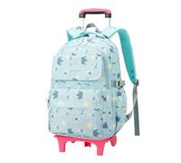 YILWPV Zaino da scuola con rotelle for ragazze adolescenti for la for Borsa Per Adolescenti(2 wheels green)
