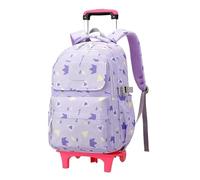 YILWPV Zaino da scuola con rotelle for ragazze adolescenti for la for Borsa Per Adolescenti(2 wheels purple)