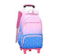 YILWPV Zaino for studenti con ruote for la scuola rotelle for ragazze for for bambini for Per Adolescenti(2 wheels blue)