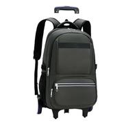 YILWPV Zaino scolastico con ruote for ragazzi della scuola primaria e media rotelle Per Adolescenti(Green 2 Large Wheels)