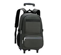 YILWPV Zaino scolastico con ruote for ragazzi della scuola primaria e media rotelle Per Adolescenti(Green 2 Wheels)