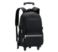 YILWPV Zaino scolastico con ruote for ragazzi della scuola primaria e media rotelle Per Adolescenti(Black 2 Large Wheels)