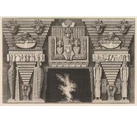 YIMACBJXX Dipinti Famosi Arte Della Tela Quadri Modemi Chimenea de estilo egipcio Dos momias de perfil a la izquierda y dos figuras de Battista Piranesi per Decorazioni per la Casa 60x90cm