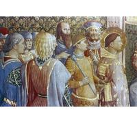 YIMACBJXX Dipinti Famosi Arte Della Tela Quadri Modemi Detalle del Tribunal de San Lorenzo ante Decio por Fra Angelico per Decorazioni per la Casa 60x90cm