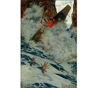 YIMACBJXX Dipinti Famosi Arte Della Tela Quadri Modemi el barco y yo fuimos por Howard Pyle per Decorazioni per la Casa 60x90cm