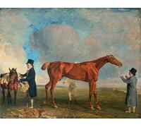YIMACBJXX Dipinti Famosi Arte Della Tela Quadri Modemi El marinero de Mr. Thornhill un caballo de carreras de castaño con un novio y un entrenador del famoso pintor per Decorazioni per la Casa 60x90cm