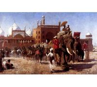 YIMACBJXX Dipinti Famosi Arte Della Tela Quadri Modemi el regreso de la corte imperial de la gran arquitectura en Delhi en el reinado de Shah Jehan Edwin Lord Weeks per Decorazioni per la Casa 60x90cm