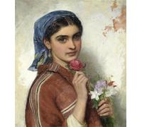 YIMACBJXX Dipinti Famosi Arte Della Tela Quadri Modemi El vendedor de flores de Charles Sillem Lidderdale per Decorazioni per la Casa 60x90cm