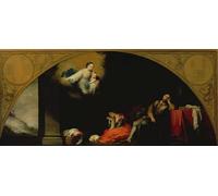 YIMACBJXX Dipinti Famosi Arte Della Tela Quadri Modemi Historia de la Fundación de Santa María la Mayor de Bartolomé Esteban Murillo per Decorazioni per la Casa 60x90cm