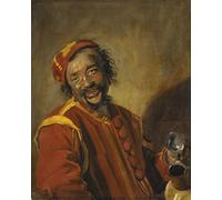 YIMACBJXX Dipinti Famosi Arte Della Tela Quadri Modemi Hombre que ríe con jarra conocido como Peeckelhaeringh por Frans Hals per Decorazioni per la Casa 60x90cm