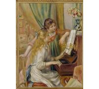 YIMACBJXX Dipinti Famosi Arte Della Tela Quadri Modemi Jeunes Filles Au Piano de Pierre Auguste Renoir per Decorazioni per la Casa 60x90cm