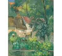 YIMACBJXX Dipinti Famosi Arte Della Tela Quadri Modemi la casa del padre Lacroix Auvers-sur-oise de Paul Cézanne per Decorazioni per la Casa 60x90cm