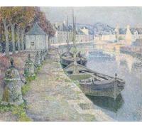YIMACBJXX Dipinti Famosi Arte Della Tela Quadri Modemi los barcos de grava de Henri Eugene Augustin Le Sidaner per Decorazioni per la Casa 60x90cm