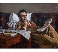 YIMACBJXX Dipinti Famosi Arte Della Tela Quadri Modemi Mikhail Glinka Componiendo la Ópera Russlan y Ludmila de Ilya Efimovich Repin per Decorazioni per la Casa 60x90cm