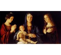 YIMACBJXX Dipinti Famosi Arte Della Tela Quadri Modemi Niño entre Santa Catalina y Santa María Magdalena de un artista famoso per Decorazioni per la Casa 60x90cm