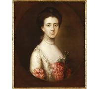 YIMACBJXX Dipinti Famosi Arte Della Tela Quadri Modemi Retrato de una dama con un vestido rosa y blanco adornado con encaje y un collar de perlas de Gainsborough per Decorazioni per la Casa 60x90cm