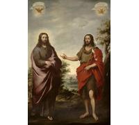 YIMACBJXX Dipinti Famosi Arte Della Tela Quadri Modemi San Juan Bautista señalando a Cristo de Bartolomé Esteban Murillo per Decorazioni per la Casa 60x90cm