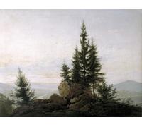 YIMACBJXX Dipinti Famosi Murale Tela Painting Image con una vista del valle del Elba de Caspar David Friedrich per la Decorazione Domestica dell'ufficio 60x90cm