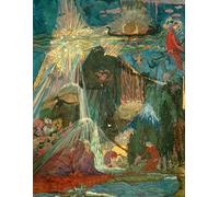YIMACBJXX Dipinti Famosi Murale Tela Painting Image Diseño ilustrativo de fuente y figuras por Sidney H. Sime per la Decorazione Domestica dell'ufficio 60x90cm