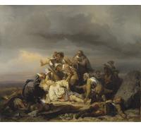 YIMACBJXX Dipinti Famosi Murale Tela Painting Image el descubrimiento del cuerpo del rey Gustav Ii Adolf de Suecia por Carl Wahlbom per la Decorazione Domestica dell'ufficio 60x90cm
