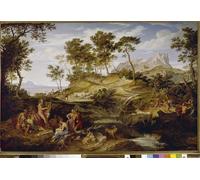 YIMACBJXX Dipinti Famosi Murale Tela Painting Image Entre los pastores de Tesalia Óleo sobre lienzo de Anton per la Decorazione Domestica dell'ufficio 60x90cm