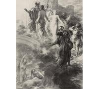 YIMACBJXX Dipinti Famosi Murale Tela Painting Image Escena final de 'das Rheingold de Ignace Henri Jean Fantin Latour per la Decorazione Domestica dell'ufficio 60x90cm