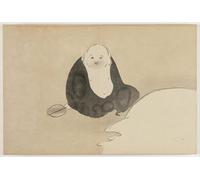 YIMACBJXX Dipinti Famosi Murale Tela Painting Image Flores de un hotei de los cien mundos de Kamisaka Sekka per la Decorazione Domestica dell'ufficio 60x90cm