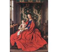 YIMACBJXX Dipinti Famosi Murale Tela Painting Image La dama con el niño leyendo de Jan Van Eyck per la Decorazione Domestica dell'ufficio 60x90cm