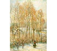 YIMACBJXX Dipinti Famosi Murale Tela Painting Image La luz del sol de la mañana en la nieve de Camille Pissarro per la Decorazione Domestica dell'ufficio 60x90cm