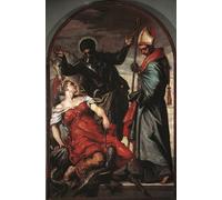 YIMACBJXX Dipinti Famosi Murale Tela Painting Image La princesa San Jorge y San Luis Óleo sobre lienzo de Jacopo Robusti Tintoretto per la Decorazione Domestica dell'ufficio 60x90cm
