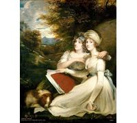 YIMACBJXX Dipinti Famosi Murale Tela Painting Image Las hermanas Frankland de John Hoppner per la Decorazione Domestica dell'ufficio 60x90cm